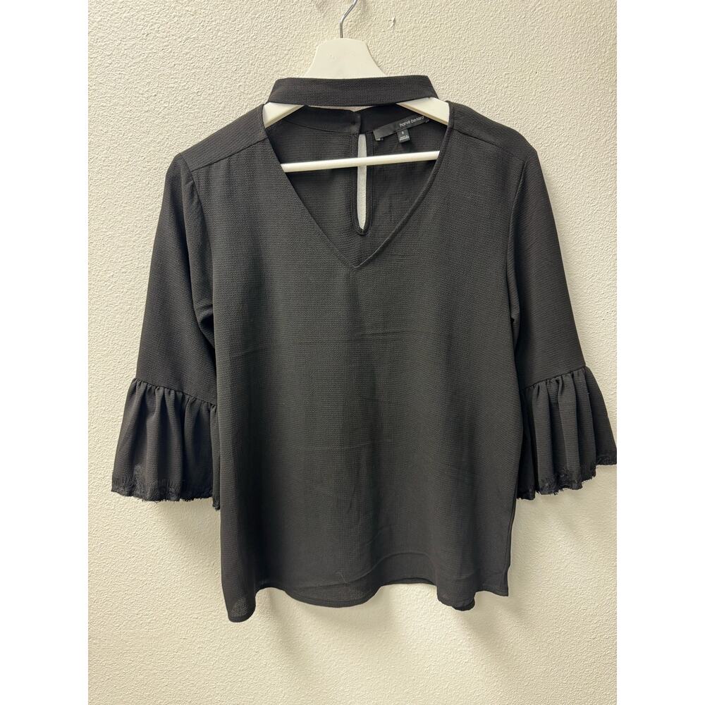 Harve Benard Women's Blouse Flared Sleeves Size‎ S black
